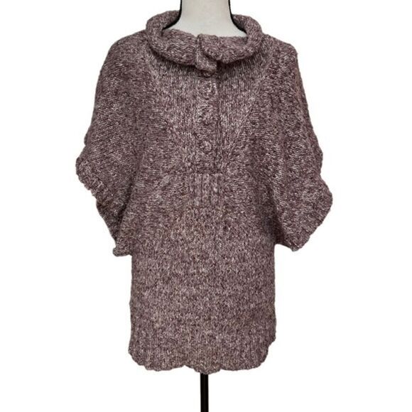 BCBGeneration short sleeve maroon/white knit sweater size S - Picture 1 of 6